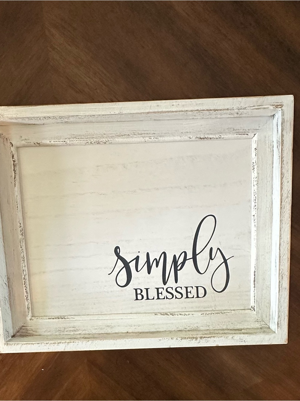 Parisloft Simply Blessed Rustic White Framed Wall Sign or Tray - Home Accent